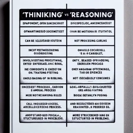 Differences between thinking and reasoning