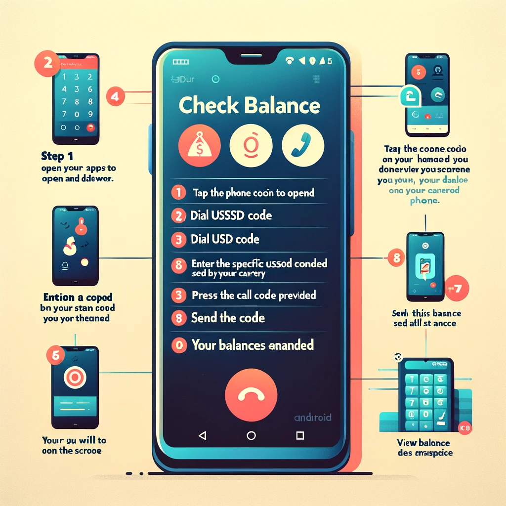 create tabular image of How to Check Balance on Your Android Phone.