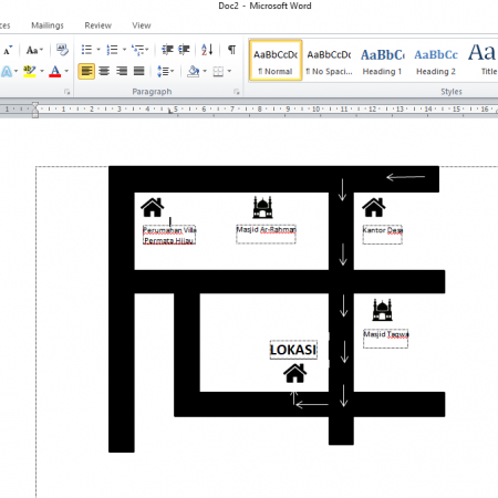 13. This is the result of the design of the location plan that I managed to create using Microsoft Word.