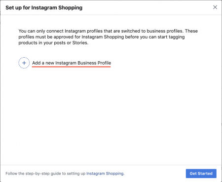 Then, you need to click Add a new Instagram Business Profile or select an existing one.