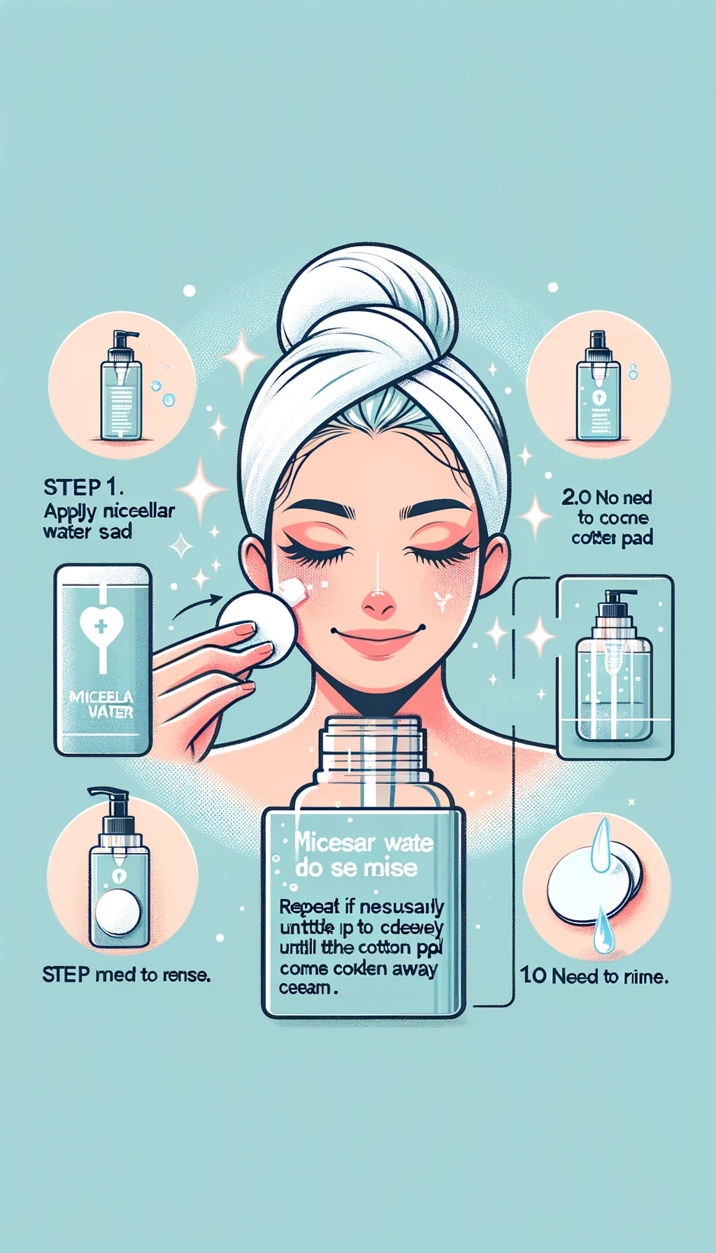 infographics images about the uses of micellar water step by step