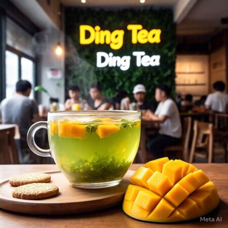 mango green tea with Ding Te