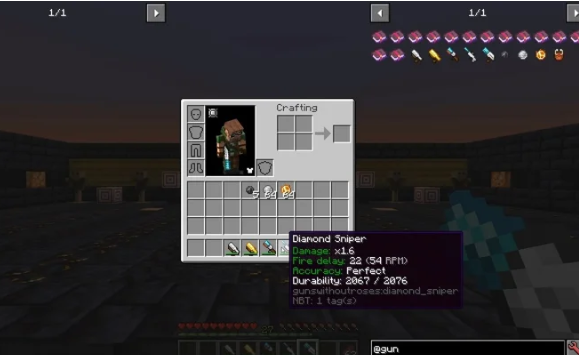 Guns Without Roses mod in minecraft game